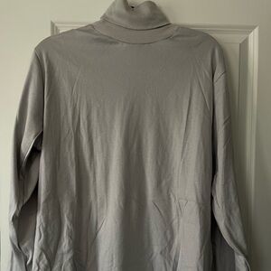 Vintage 90s LL Bean Gray Turtleneck Shirt Men’s Large USA Made 100% Cotton